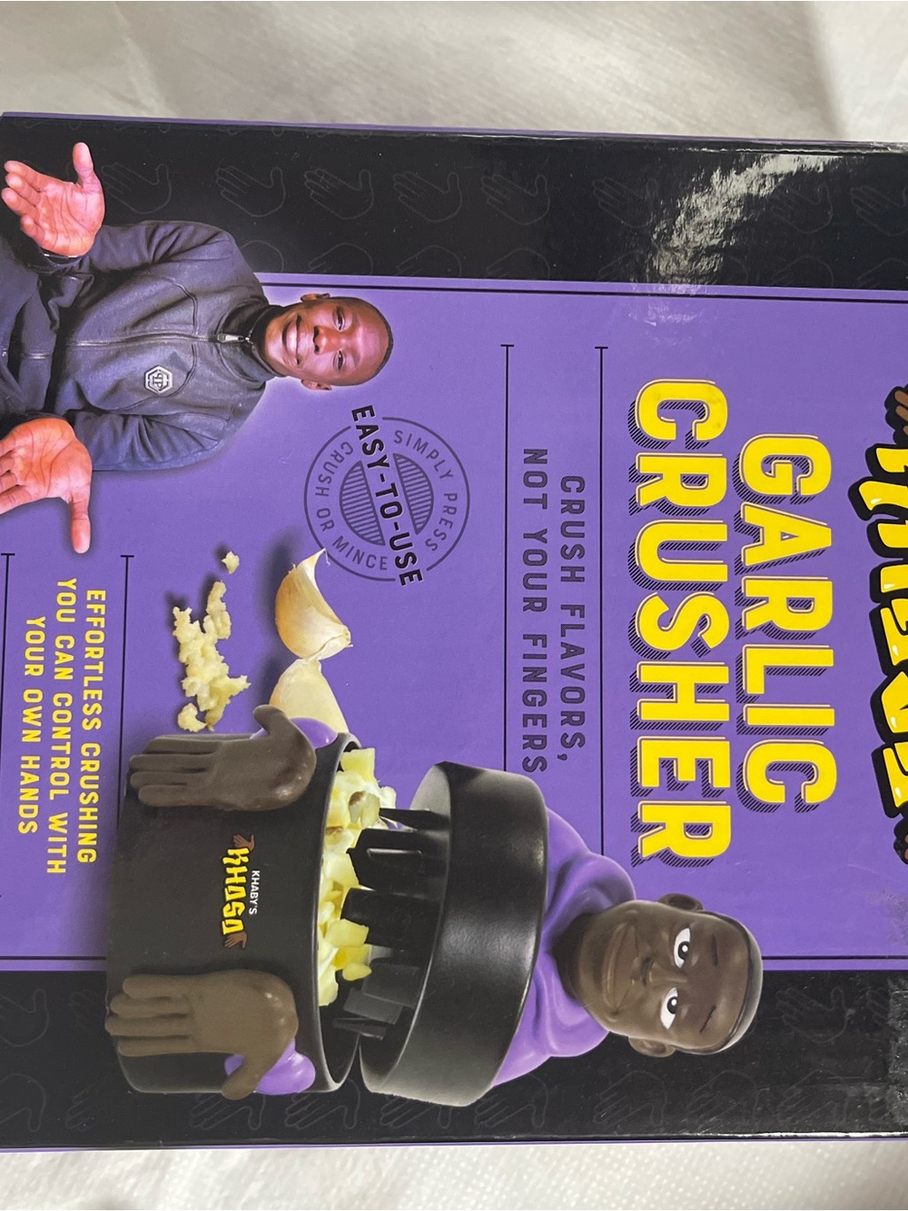 Garlic Crusher - Black and Purple Kitchen Tool